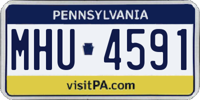 PA license plate MHU4591