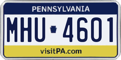 PA license plate MHU4601
