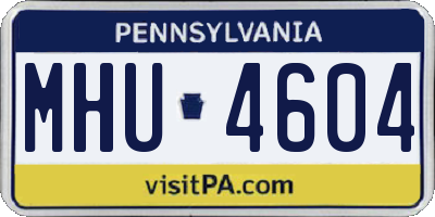 PA license plate MHU4604