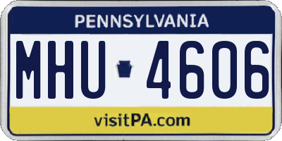 PA license plate MHU4606