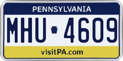 PA license plate MHU4609