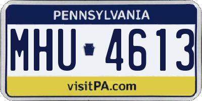 PA license plate MHU4613