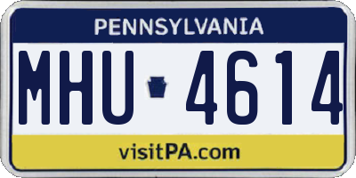 PA license plate MHU4614