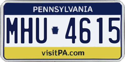 PA license plate MHU4615