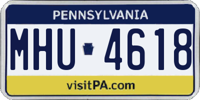 PA license plate MHU4618