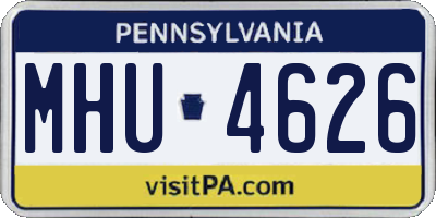 PA license plate MHU4626