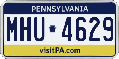 PA license plate MHU4629