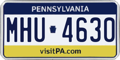 PA license plate MHU4630