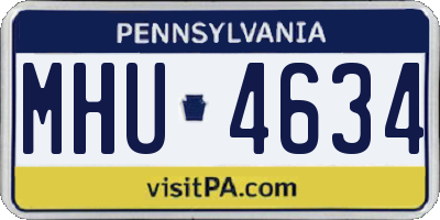 PA license plate MHU4634