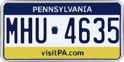 PA license plate MHU4635