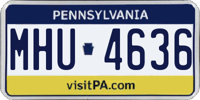 PA license plate MHU4636