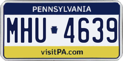 PA license plate MHU4639