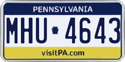 PA license plate MHU4643