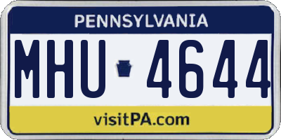 PA license plate MHU4644