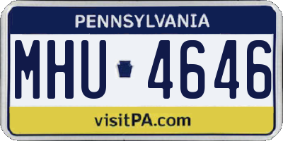 PA license plate MHU4646