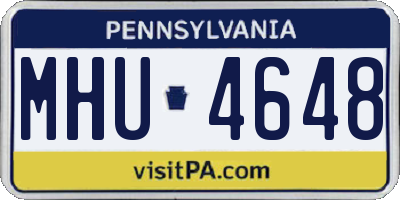 PA license plate MHU4648
