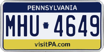 PA license plate MHU4649