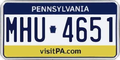 PA license plate MHU4651