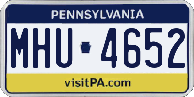 PA license plate MHU4652