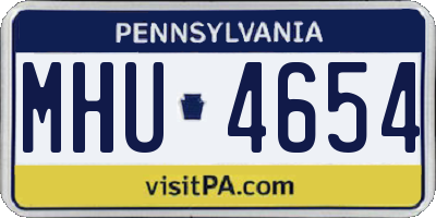 PA license plate MHU4654