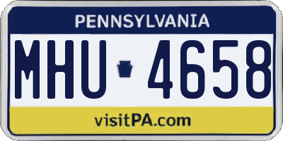 PA license plate MHU4658