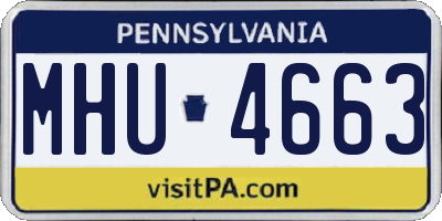 PA license plate MHU4663
