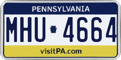 PA license plate MHU4664