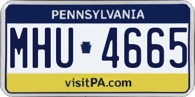 PA license plate MHU4665