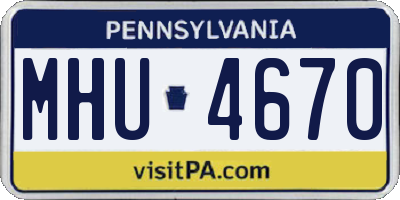 PA license plate MHU4670