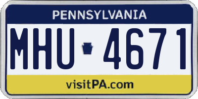 PA license plate MHU4671