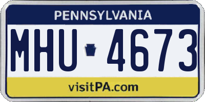 PA license plate MHU4673