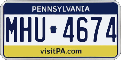 PA license plate MHU4674