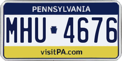 PA license plate MHU4676