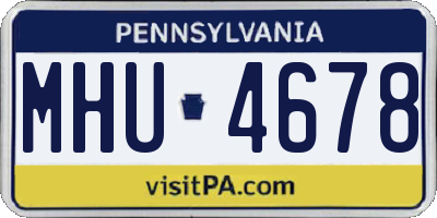 PA license plate MHU4678