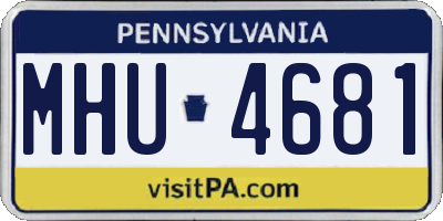 PA license plate MHU4681