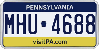 PA license plate MHU4688