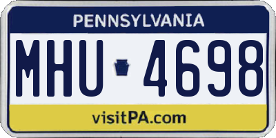 PA license plate MHU4698
