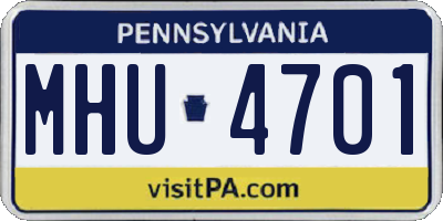 PA license plate MHU4701