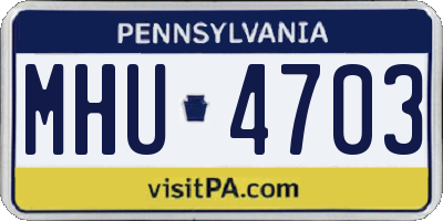 PA license plate MHU4703