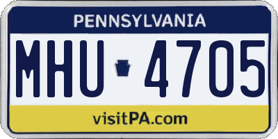 PA license plate MHU4705