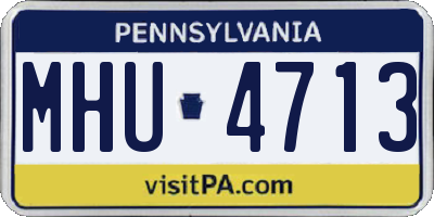 PA license plate MHU4713