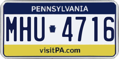 PA license plate MHU4716