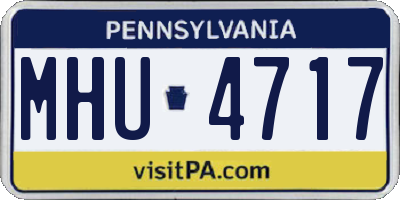 PA license plate MHU4717