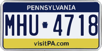 PA license plate MHU4718