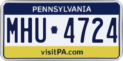 PA license plate MHU4724