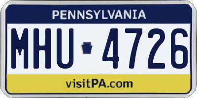 PA license plate MHU4726