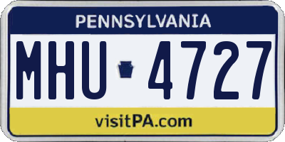PA license plate MHU4727