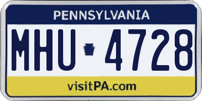 PA license plate MHU4728