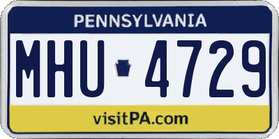 PA license plate MHU4729