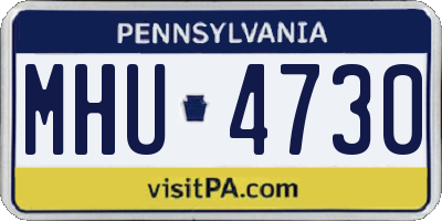 PA license plate MHU4730